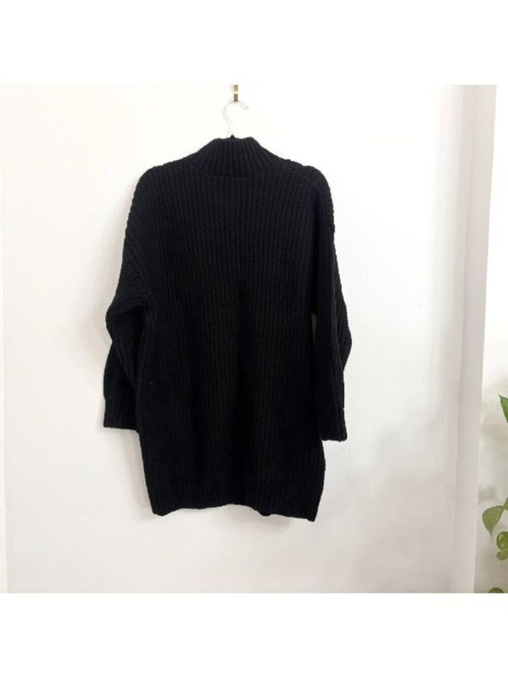 NWT Gap Oversized Mock Neck Ribbed Long Black Sweater - sz Medium - Picture 9 of 12